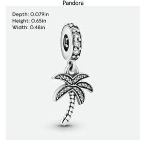 Pandora Sparkling Palm Tree Dangle Charm Sterling Silver